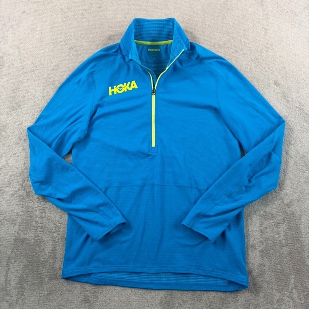 Hoka One One 1/2 Zip Midlayer Polartec Performance Shirt Men Medium Blue NWOT